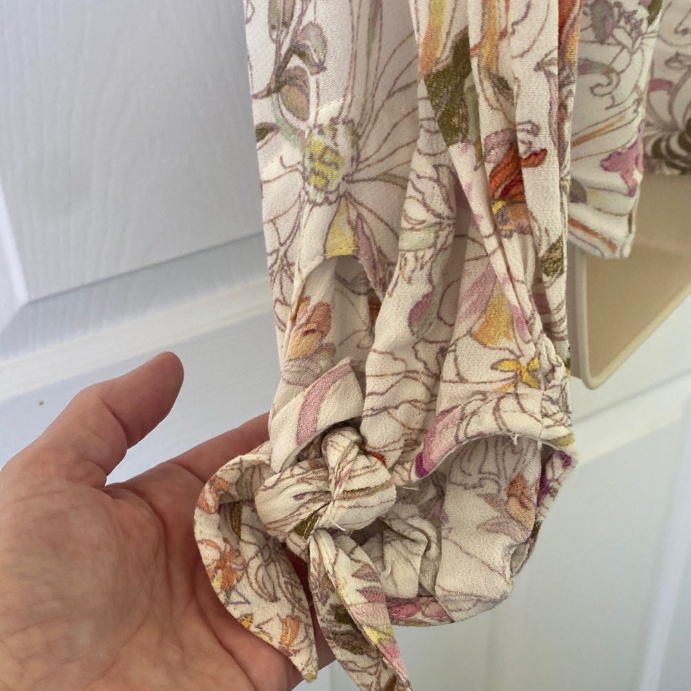 Maeve Multicolor Floral V-Neck Blouse - Picture 3 of 4